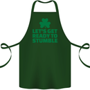 Get Ready to Stumble St. Patrick's Day Cotton Apron 100% Organic Forest Green