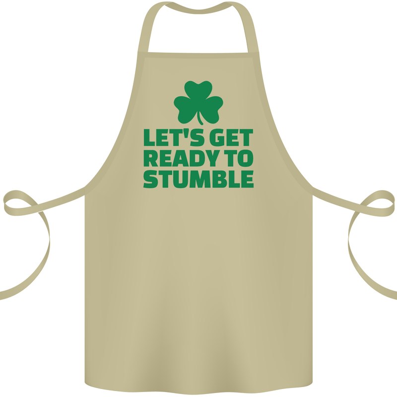Get Ready to Stumble St. Patrick's Day Cotton Apron 100% Organic Khaki