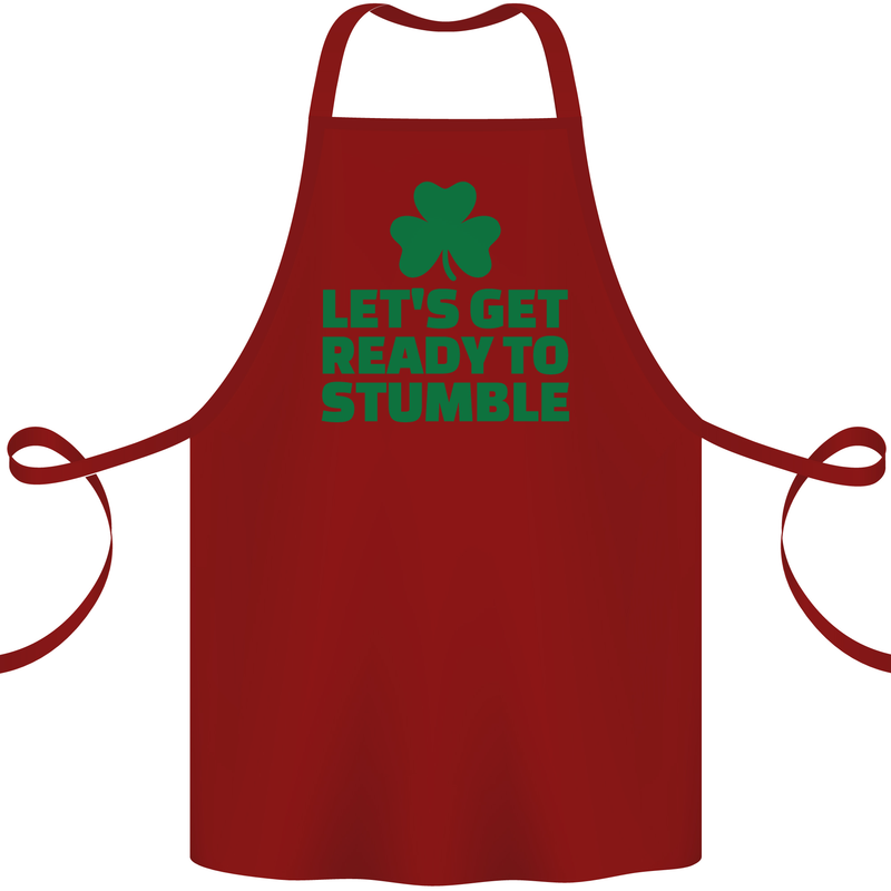 Get Ready to Stumble St. Patrick's Day Cotton Apron 100% Organic Maroon