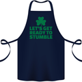 Get Ready to Stumble St. Patrick's Day Cotton Apron 100% Organic Navy Blue