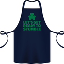 Get Ready to Stumble St. Patrick's Day Cotton Apron 100% Organic Navy Blue