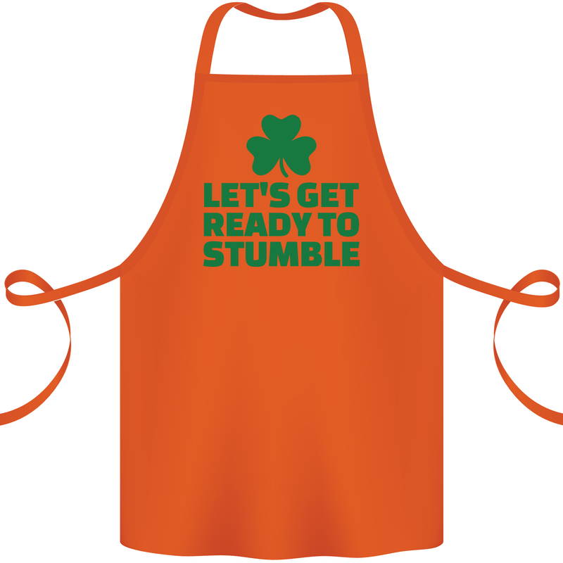 Get Ready to Stumble St. Patrick's Day Cotton Apron 100% Organic Orange