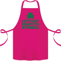 Get Ready to Stumble St. Patrick's Day Cotton Apron 100% Organic Pink