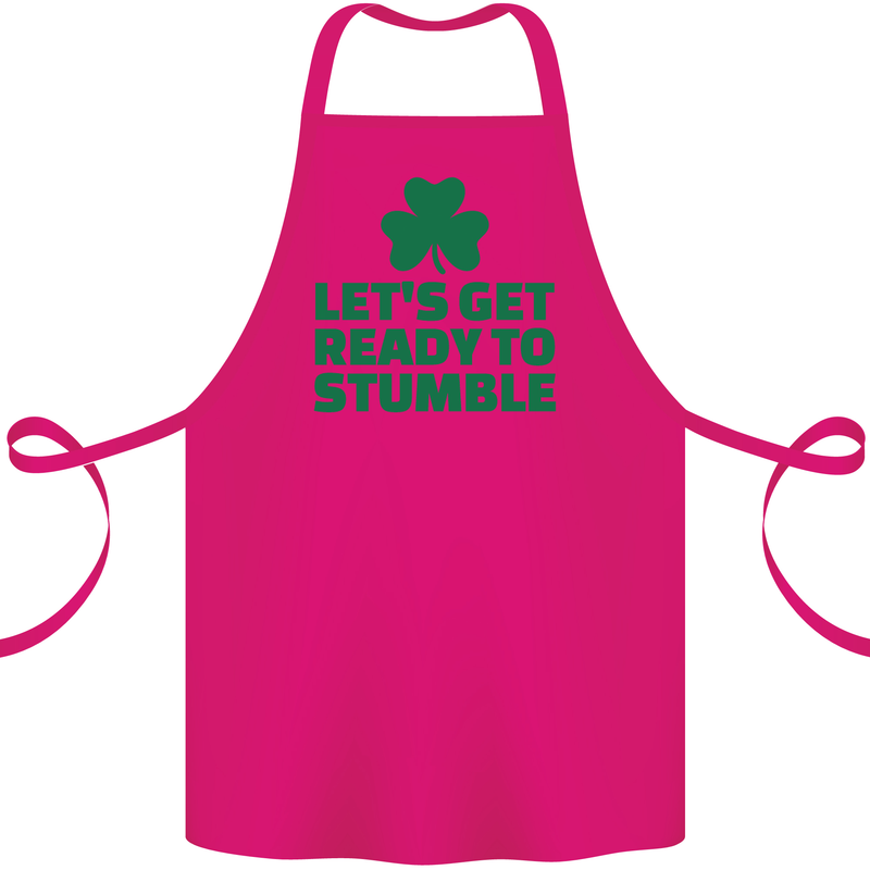 Get Ready to Stumble St. Patrick's Day Cotton Apron 100% Organic Pink