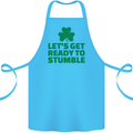 Get Ready to Stumble St. Patrick's Day Cotton Apron 100% Organic Turquoise