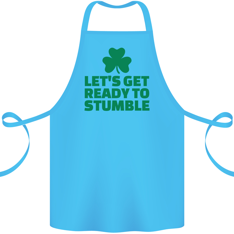 Get Ready to Stumble St. Patrick's Day Cotton Apron 100% Organic Turquoise