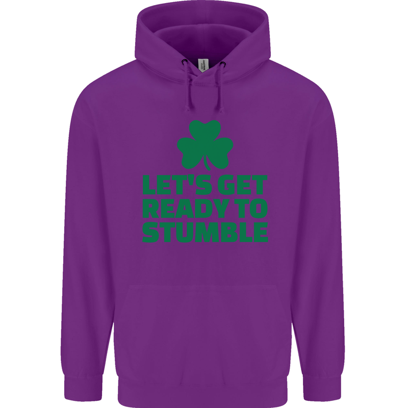 Get Ready to Stumble St. Patrick's Day Mens 80% Cotton Hoodie Purple