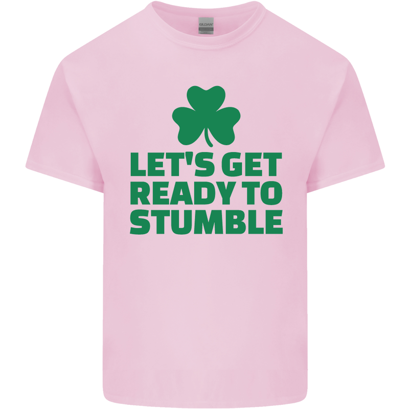 Get Ready to Stumble St. Patrick's Day Mens Cotton T-Shirt Tee Top Light Pink