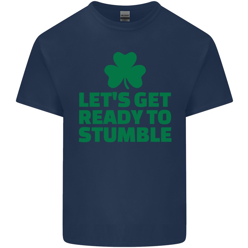Get Ready to Stumble St. Patrick's Day Mens Cotton T-Shirt Tee Top Navy Blue