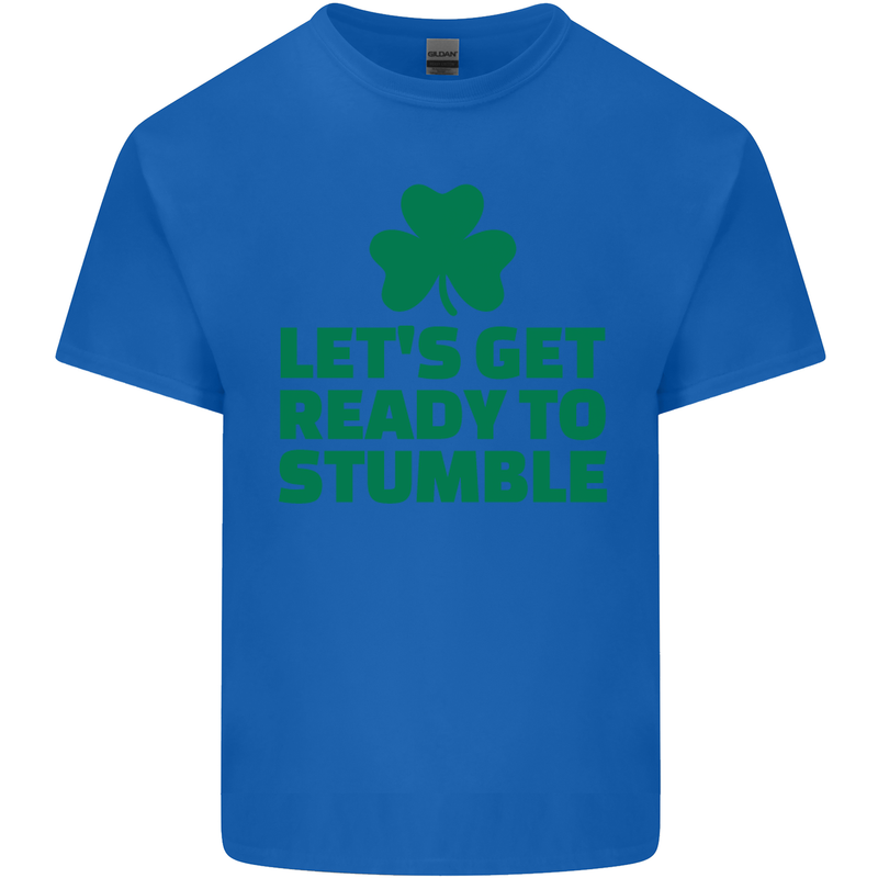 Get Ready to Stumble St. Patrick's Day Mens Cotton T-Shirt Tee Top Royal Blue