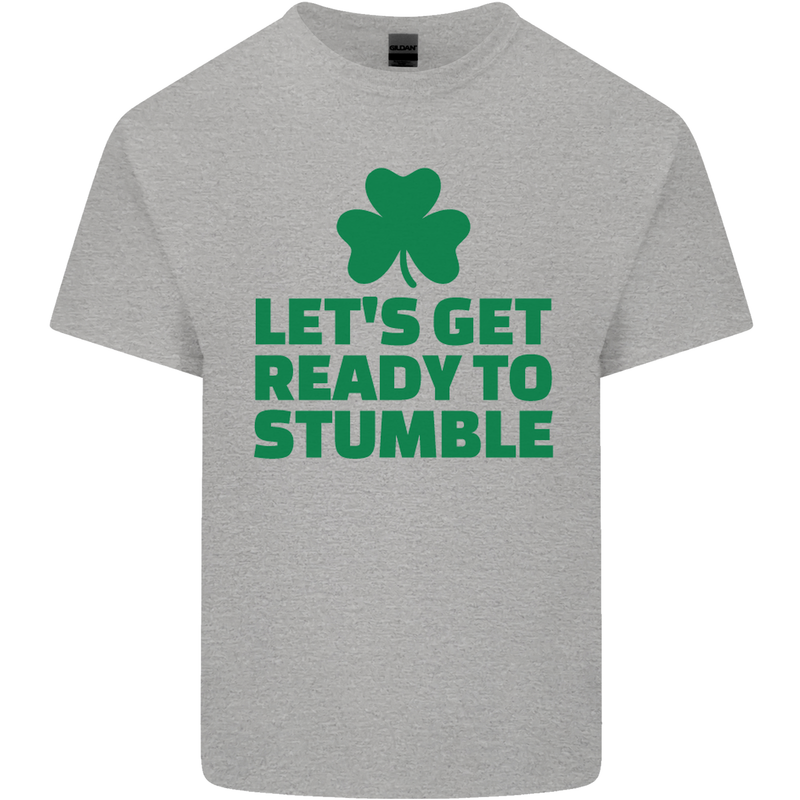 Get Ready to Stumble St. Patrick's Day Mens Cotton T-Shirt Tee Top Sports Grey