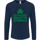 Get Ready to Stumble St. Patrick's Day Mens Long Sleeve T-Shirt Navy Blue
