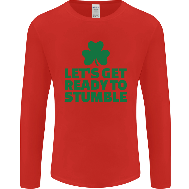Get Ready to Stumble St. Patrick's Day Mens Long Sleeve T-Shirt Red