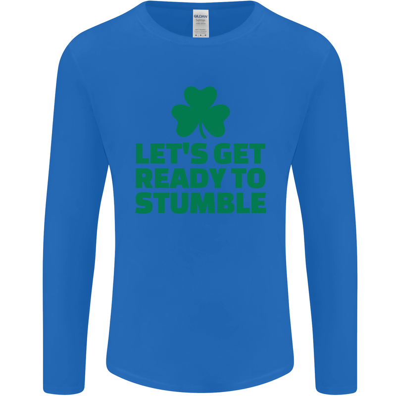 Get Ready to Stumble St. Patrick's Day Mens Long Sleeve T-Shirt Royal Blue