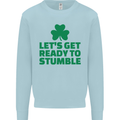 Get Ready to Stumble St. Patrick's Day Mens Sweatshirt Jumper Light Blue