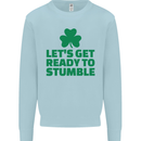 Get Ready to Stumble St. Patrick's Day Mens Sweatshirt Jumper Light Blue