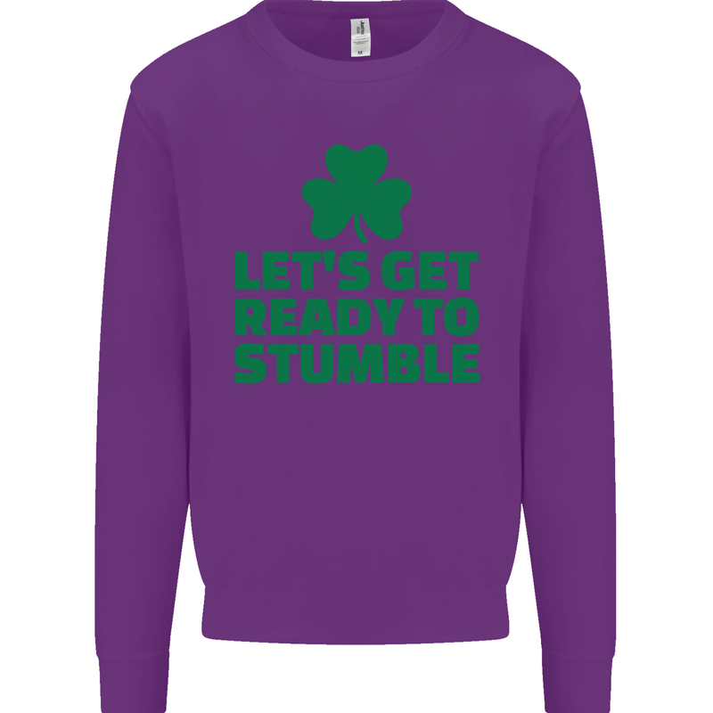 Get Ready to Stumble St. Patrick's Day Mens Sweatshirt Jumper Purple