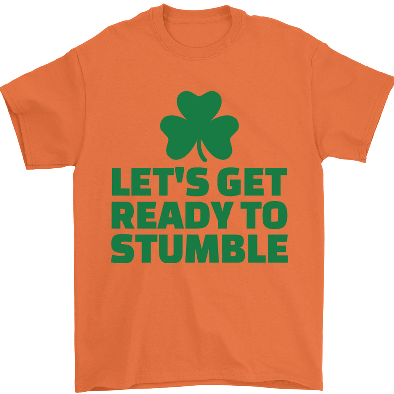 Get Ready to Stumble St. Patrick's Day Mens T-Shirt Cotton Gildan Orange