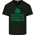 Get Ready to Stumble St. Patrick's Day Mens V-Neck Cotton T-Shirt Black