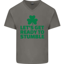 Get Ready to Stumble St. Patrick's Day Mens V-Neck Cotton T-Shirt Charcoal