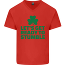 Get Ready to Stumble St. Patrick's Day Mens V-Neck Cotton T-Shirt Red