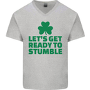 Get Ready to Stumble St. Patrick's Day Mens V-Neck Cotton T-Shirt Sports Grey