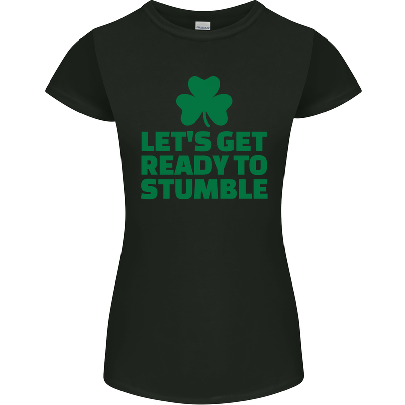 Get Ready to Stumble St. Patrick's Day Womens Petite Cut T-Shirt Black