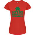 Get Ready to Stumble St. Patrick's Day Womens Petite Cut T-Shirt Red