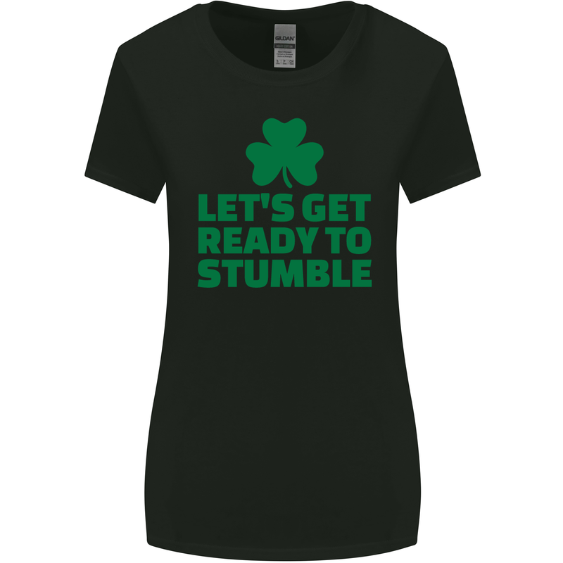 Get Ready to Stumble St. Patrick's Day Womens Wider Cut T-Shirt Black