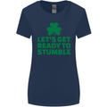 Get Ready to Stumble St. Patrick's Day Womens Wider Cut T-Shirt Navy Blue
