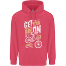 Get Your Ride on Downhill Mountain Biking Childrens Kids Hoodie Heliconia
