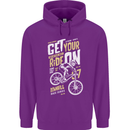 Get Your Ride on Downhill Mountain Biking Childrens Kids Hoodie Purple