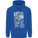 Get Your Ride on Downhill Mountain Biking Childrens Kids Hoodie Royal Blue