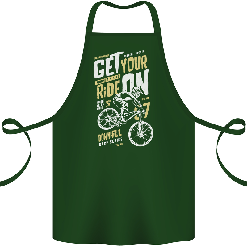 Get Your Ride on Downhill Mountain Biking Cotton Apron 100% Organic Forest Green