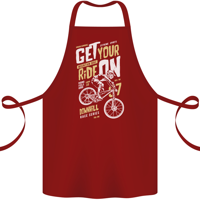 Get Your Ride on Downhill Mountain Biking Cotton Apron 100% Organic Maroon