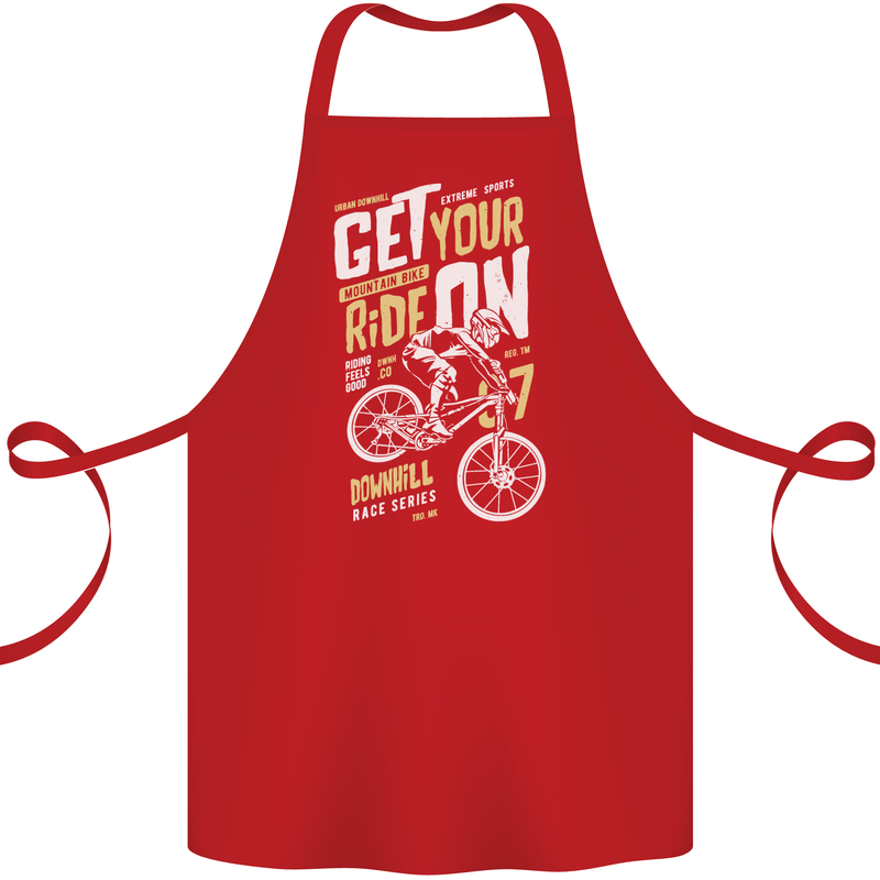 Get Your Ride on Downhill Mountain Biking Cotton Apron 100% Organic Red