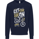 Get Your Ride on Downhill Mountain Biking Kids Sweatshirt Jumper Navy Blue