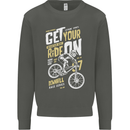 Get Your Ride on Downhill Mountain Biking Kids Sweatshirt Jumper Storm Grey