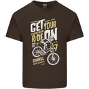 Get Your Ride on Downhill Mountain Biking Kids T-Shirt Childrens Chocolate