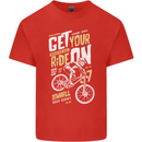 Get Your Ride on Downhill Mountain Biking Kids T-Shirt Childrens Red