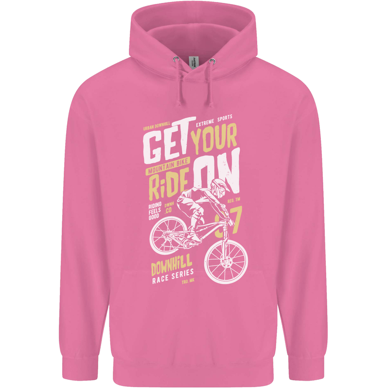 Get Your Ride on Downhill Mountain Biking Mens 80% Cotton Hoodie Azelea