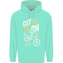 Get Your Ride on Downhill Mountain Biking Mens 80% Cotton Hoodie Peppermint