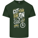 Get Your Ride on Downhill Mountain Biking Mens Cotton T-Shirt Tee Top Forest Green