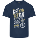Get Your Ride on Downhill Mountain Biking Mens Cotton T-Shirt Tee Top Navy Blue