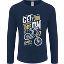 Get Your Ride on Downhill Mountain Biking Mens Long Sleeve T-Shirt Navy Blue