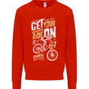 Get Your Ride on Downhill Mountain Biking Mens Sweatshirt Jumper Bright Red