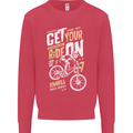 Get Your Ride on Downhill Mountain Biking Mens Sweatshirt Jumper Heliconia