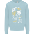 Get Your Ride on Downhill Mountain Biking Mens Sweatshirt Jumper Light Blue