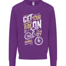 Get Your Ride on Downhill Mountain Biking Mens Sweatshirt Jumper Purple