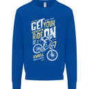 Get Your Ride on Downhill Mountain Biking Mens Sweatshirt Jumper Royal Blue